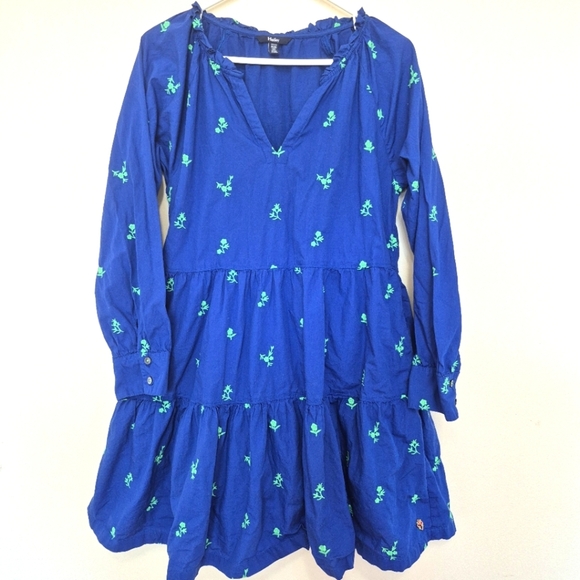 Hatley Women’s Blue Embroidered Tiered Mini Dress – Size Medium - Picture 2 of 7